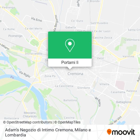 Mappa Adam's Negozio di Intimo Cremona