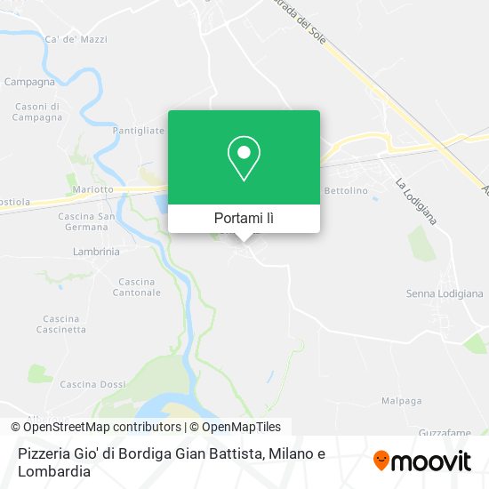 Mappa Pizzeria Gio' di Bordiga Gian Battista