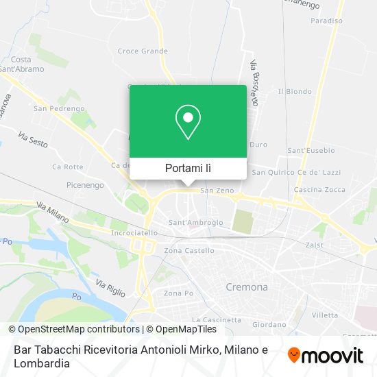 Mappa Bar Tabacchi Ricevitoria Antonioli Mirko