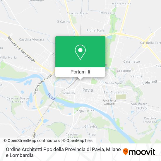 Mappa Ordine Architetti Ppc della Provincia di Pavia