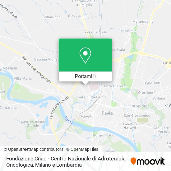 Mappa Fondazione Cnao - Centro Nazionale di Adroterapia Oncologica