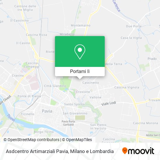 Mappa Asdcentro Artimarziali Pavia