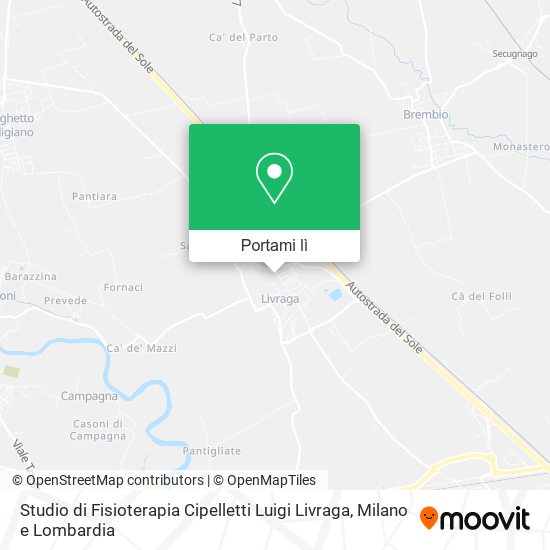 Mappa Studio di Fisioterapia Cipelletti Luigi Livraga