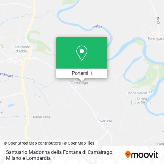 Mappa Santuario Madonna della Fontana di Camairago