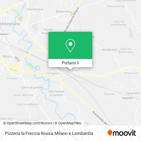 Mappa Pizzeria la Freccia Rossa