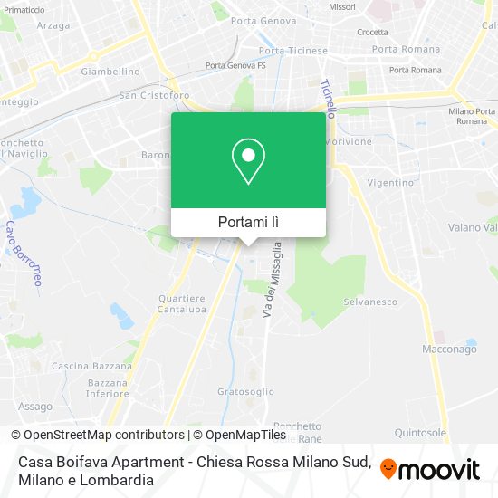 Mappa Casa Boifava Apartment - Chiesa Rossa Milano Sud