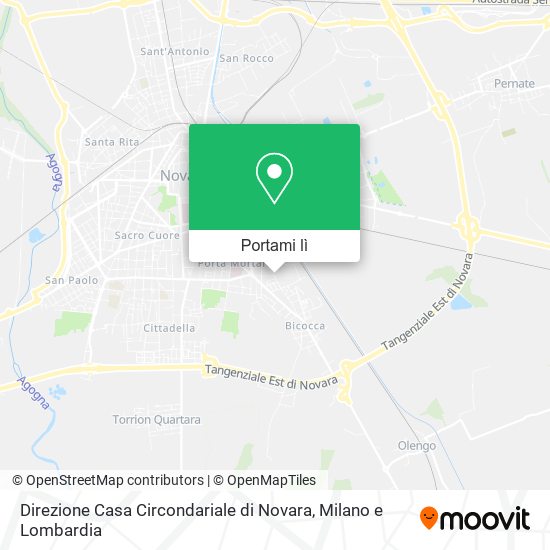 Mappa Direzione Casa Circondariale di Novara