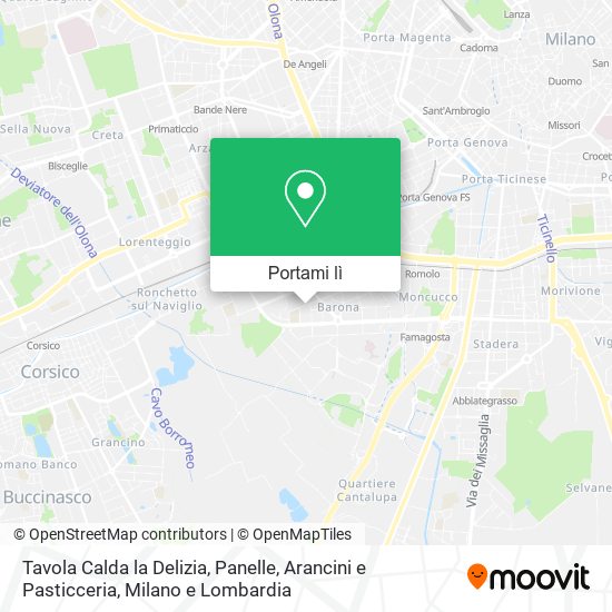 Mappa Tavola Calda la Delizia, Panelle, Arancini e Pasticceria
