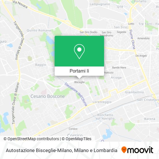 Mappa Autostazione Bisceglie-Milano