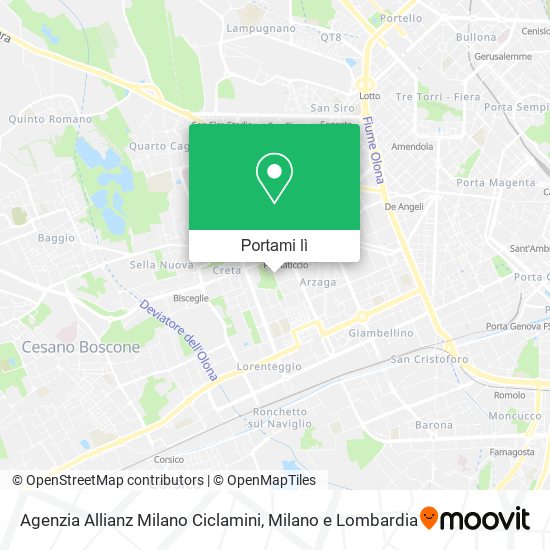 Mappa Agenzia Allianz Milano Ciclamini
