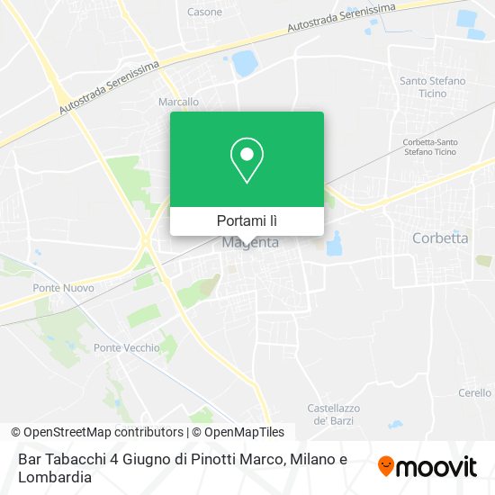 Mappa Bar Tabacchi 4 Giugno di Pinotti Marco