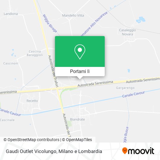 Mappa Gaudì Outlet Vicolungo