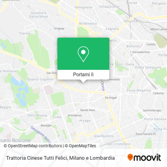 Mappa Trattoria Cinese Tutti Felici