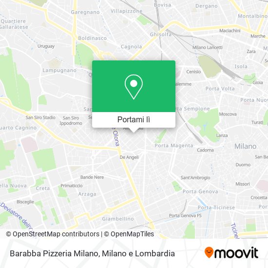 Mappa Barabba Pizzeria Milano