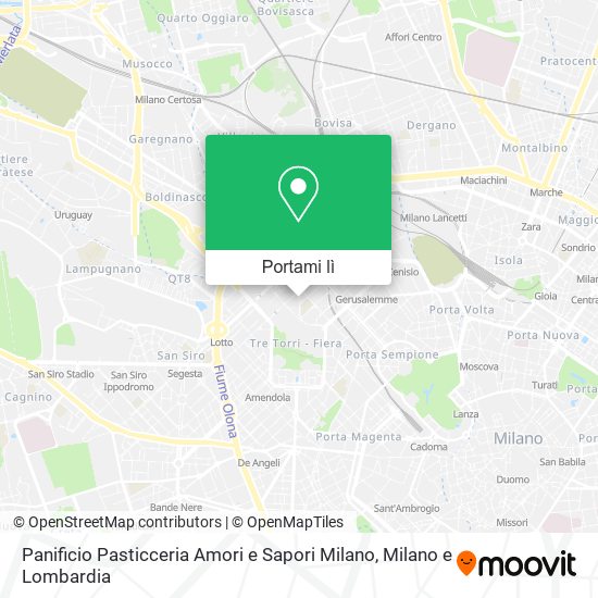 Mappa Panificio Pasticceria Amori e Sapori Milano