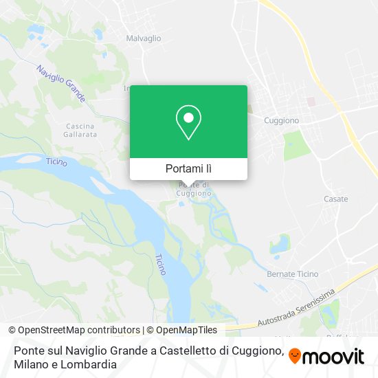 Mappa Ponte sul Naviglio Grande a Castelletto di Cuggiono