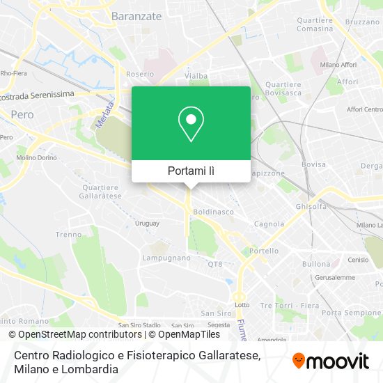 Mappa Centro Radiologico e Fisioterapico Gallaratese