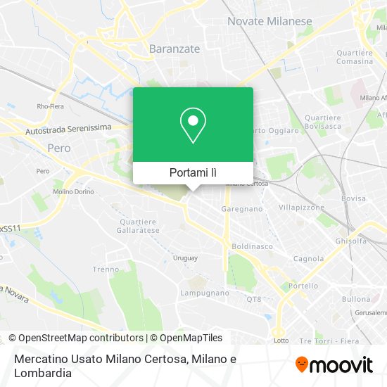 Mappa Mercatino Usato Milano Certosa