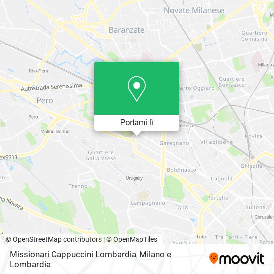 Mappa Missionari Cappuccini Lombardia