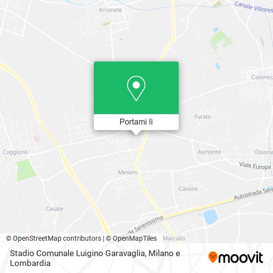 Mappa Stadio Comunale Luigino Garavaglia
