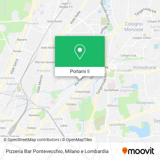 Mappa Pizzeria Bar Pontevecchio