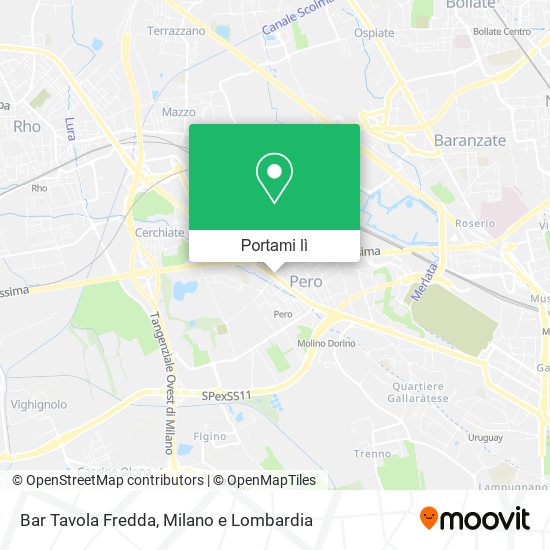 Mappa Bar Tavola Fredda