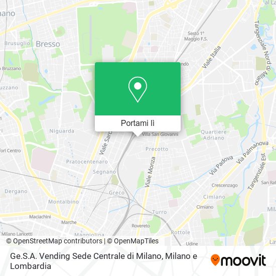 Mappa Ge.S.A. Vending Sede Centrale di Milano