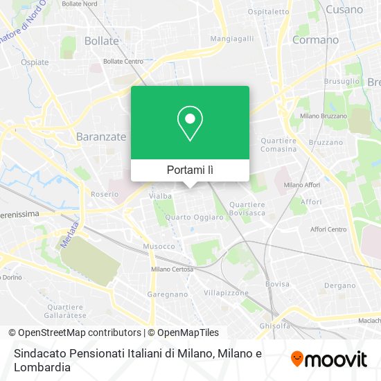 Mappa Sindacato Pensionati Italiani di Milano