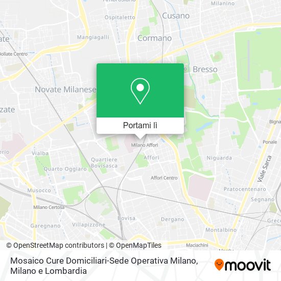 Mappa Mosaico Cure Domiciliari-Sede Operativa Milano