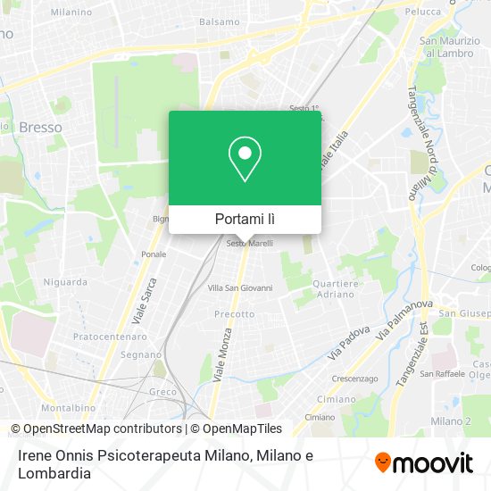 Mappa Irene Onnis Psicoterapeuta Milano