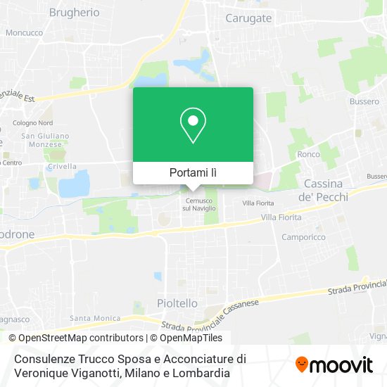 Mappa Consulenze Trucco Sposa e Acconciature di Veronique Viganotti