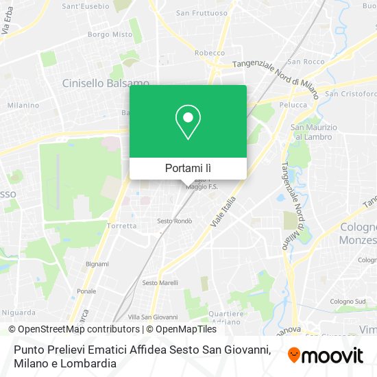 Mappa Punto Prelievi Ematici Affidea Sesto San Giovanni