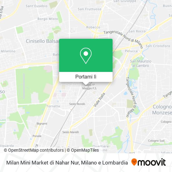 Mappa Milan Mini Market di Nahar Nur