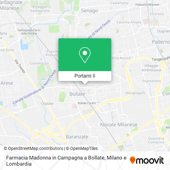 Mappa Farmacia Madonna in Campagna a Bollate