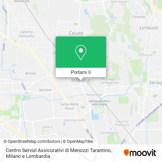 Mappa Centro Servizi Assicurativi di Menozzi Tarantino