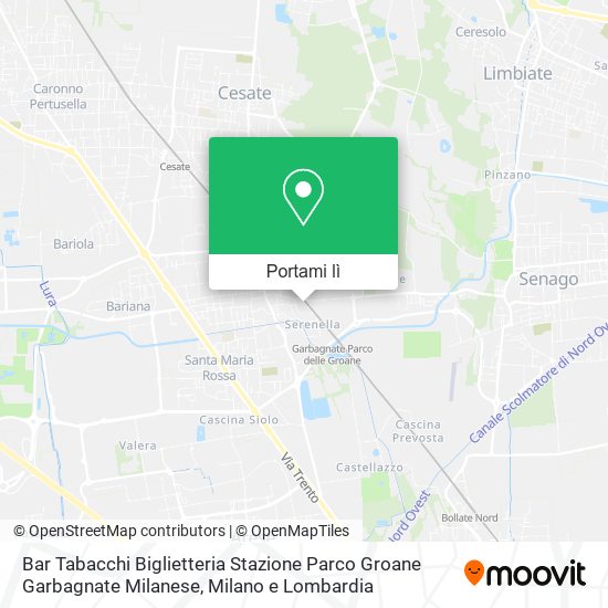 Mappa Bar Tabacchi Biglietteria Stazione Parco Groane Garbagnate Milanese