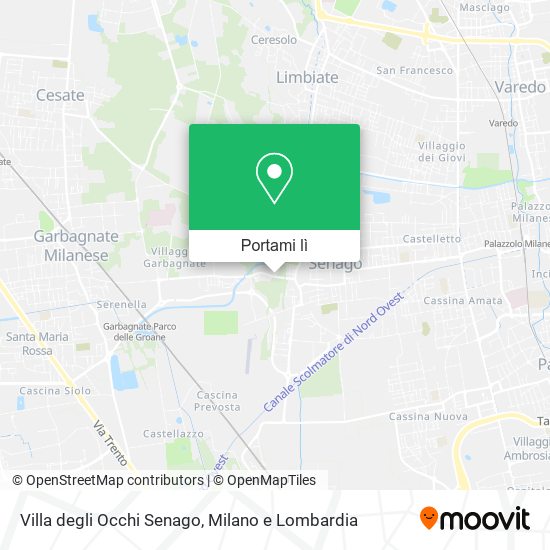 Mappa Villa degli Occhi Senago