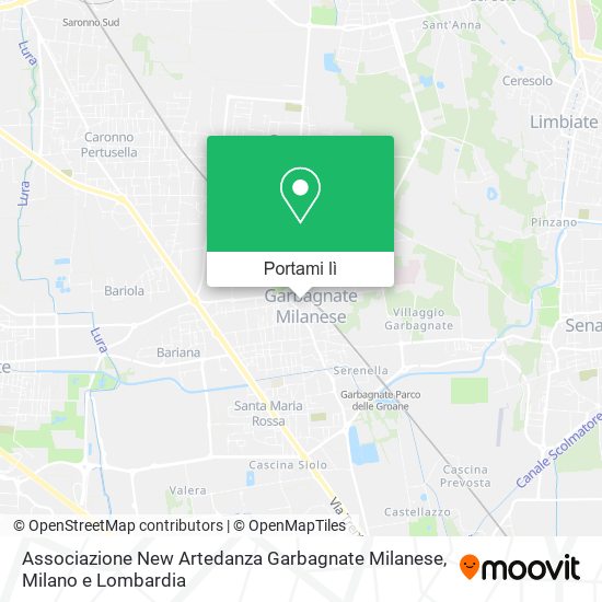 Mappa Associazione New Artedanza Garbagnate Milanese