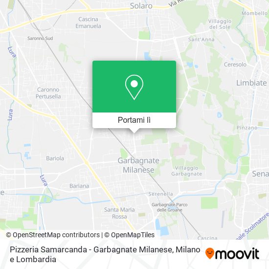 Mappa Pizzeria Samarcanda - Garbagnate Milanese