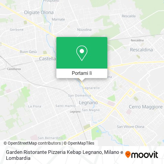 Mappa Garden Ristorante Pizzeria Kebap Legnano