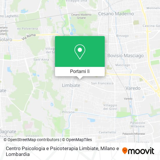 Mappa Centro Psicologia e Psicoterapia Limbiate