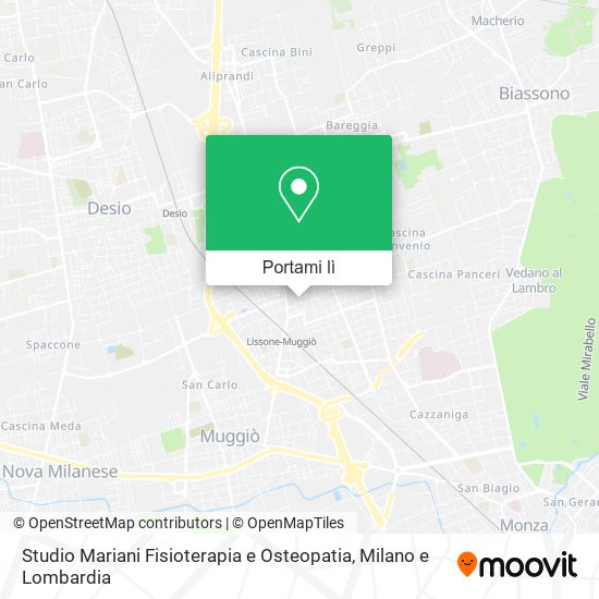 Mappa Studio Mariani Fisioterapia e Osteopatia