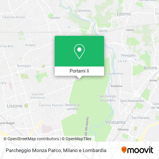 Mappa Parcheggio Monza Parco