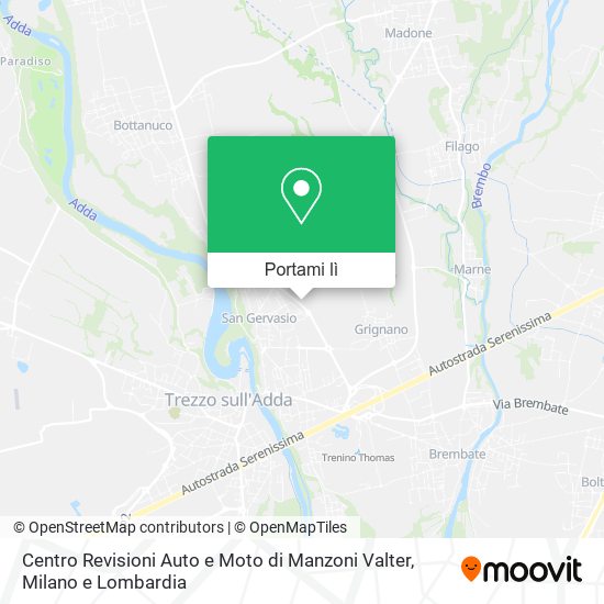 Mappa Centro Revisioni Auto e Moto di Manzoni Valter
