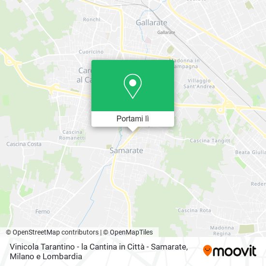 Mappa Vinicola Tarantino - la Cantina in Città - Samarate