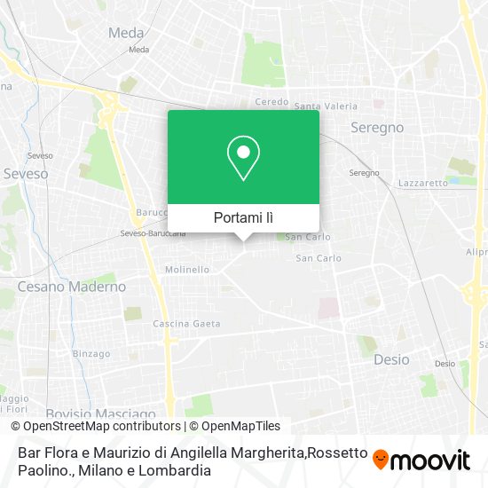Mappa Bar Flora e Maurizio di Angilella Margherita,Rossetto Paolino.