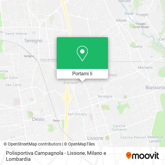 Mappa Polisportiva Campagnola - Lissone