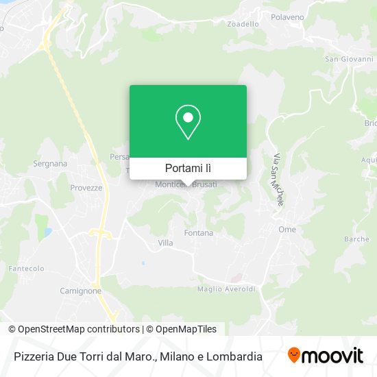 Mappa Pizzeria Due Torri dal Maro.