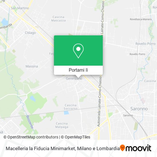 Mappa Macelleria la Fiducia Minimarket