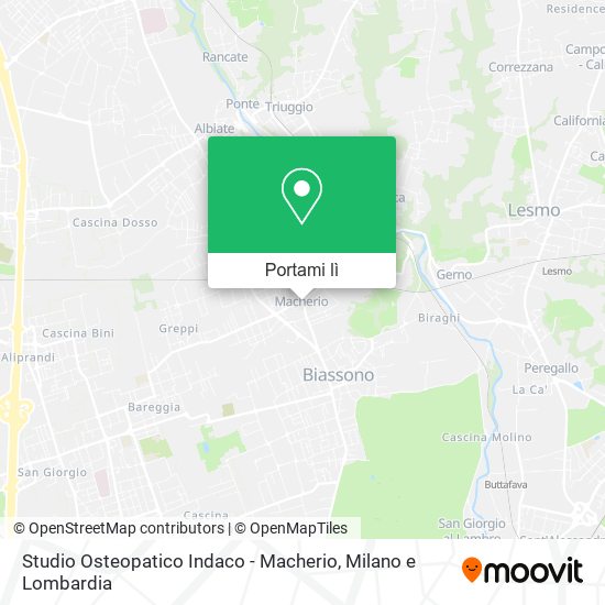 Mappa Studio Osteopatico Indaco - Macherio